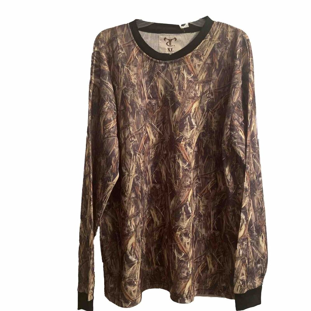RealTree Men's True Timber Base Layer Thermal Shirt Brown Size XL NWT